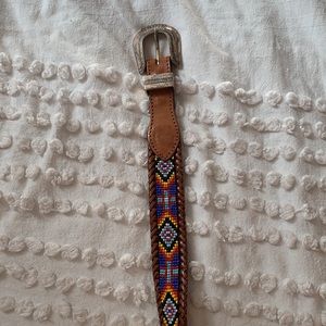 Beaded leather belt (vintage)